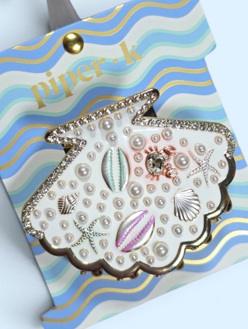 Piper K Bejeweled Seashell Claw Clip